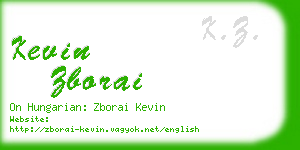 kevin zborai business card